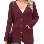 Zeagoo Women's V Neck Button Long Cardigan Sweater
