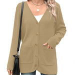 Zeagoo Women's V Neck Button Long Cardigan Sweater