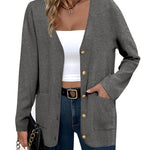 Zeagoo Women's V Neck Button Long Cardigan Sweater