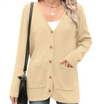 Zeagoo Women's V Neck Button Long Cardigan Sweater