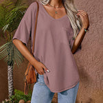 Loose Blouse Casual V Neck Shirt - Zeagoo (Us Only)
