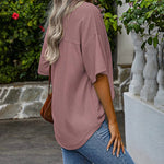 Loose Blouse Casual V Neck Shirt - Zeagoo (Us Only)