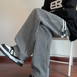 XAVIERA – MODERN STRIPED FLEECE TROUSERS