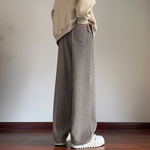 XAVIERA – MODERN STRIPED FLEECE TROUSERS