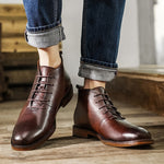 Enzo Leather Lace-Up Boots