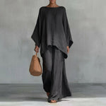 Cristina™ | Two-Piece Set with Long Sleeves and Wide Leg Pants