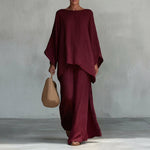 Cristina™ | Two-Piece Set with Long Sleeves and Wide Leg Pants