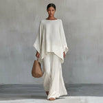 Cristina™ | Two-Piece Set with Long Sleeves and Wide Leg Pants