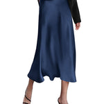Satin Zipper Elegant Work Skirts - Zeagoo (US Only)