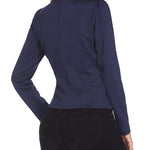 Zeagoo Womens Blazer Cropped Open Front Zipper Dress Jacket O Neck Casual Office Suit Jacket