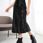 Satin Zipper Elegant Work Skirts - Zeagoo (US Only)