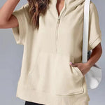 HISPER��� - Relaxed Oversized Half-Zip Summer Hoodie