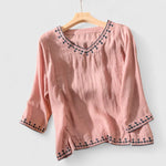 Justina | Chic V-Neck Blouse