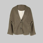 LAYA��� - Chic Button Down Long Sleeve V-Neck Coat