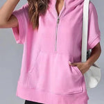 HISPER��� - Relaxed Oversized Half-Zip Summer Hoodie