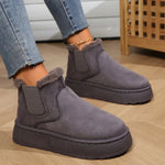 VERLIE��� - Comfy Faux Suede Slip-On Snow Short Boots