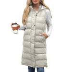 KUTSARA��� - Casual Sleeveless Hooded Long Vest