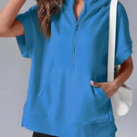 HISPER��� - Relaxed Oversized Half-Zip Summer Hoodie