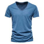 Valerio Slub-Cotton V-Neck Tee