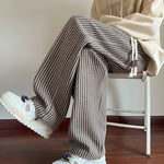 XAVIERA – MODERN STRIPED FLEECE TROUSERS