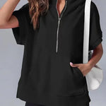 HISPER��� - Relaxed Oversized Half-Zip Summer Hoodie