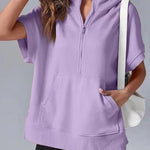 HISPER��� - Relaxed Oversized Half-Zip Summer Hoodie