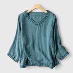 Justina | Chic V-Neck Blouse