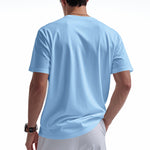 Men's Solid Color Cotton V-Neck Short Sleeve T-Shirt
