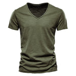 Valerio Slub-Cotton V-Neck Tee