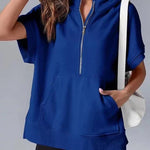 HISPER��� - Relaxed Oversized Half-Zip Summer Hoodie