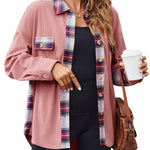 Zeagoo Womens Corduroy Flannel Shacket Jacket Casual Plaid Shirts