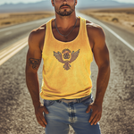 Men's Classic Casual American Retro Embroidered Knit Striped Tank Top