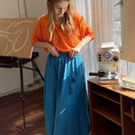 High Waisted Flowy Elastic Skirts , Lightweight Long Skirts - Zeagoo (Us Only)
