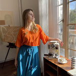 High Waisted Flowy Elastic Skirts , Lightweight Long Skirts - Zeagoo (Us Only)