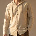 Elio Linen-Blend Hooded Shirt