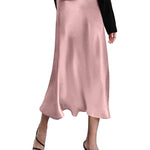 Satin Zipper Elegant Work Skirts - Zeagoo (US Only)