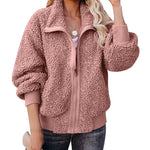 Fuzzy Fleece Jackets Oversized Open Front Coat Zipper Outwear(TTShop02) - Zeagoo (Us Only)