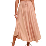 High Waisted Flowy Elastic Skirts , Lightweight Long Skirts - Zeagoo (Us Only)