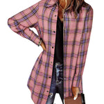 Zeagoo Womens Shacket Jacket Long Sleeve Flannel Shirt