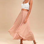 High Waisted Flowy Elastic Skirts , Lightweight Long Skirts - Zeagoo (Us Only)