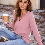Zeagoo Women's Long Sleeve V Neck Slim Fit T Shirts