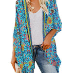 Floral Printed Batwing Cardigan - Zeagoo (Us Only)