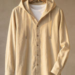 Elio Linen-Blend Hooded Shirt