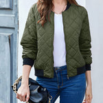 Zeagoo Women's Quilted Bomber Jacket Casual Coat