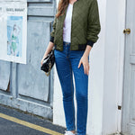 Zeagoo Women's Quilted Bomber Jacket Casual Coat