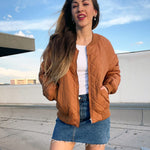 Zeagoo Women's Quilted Bomber Jacket Casual Coat