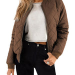 Zeagoo Women's Quilted Bomber Jacket Casual Coat