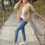 Zeagoo Women's Quilted Bomber Jacket Casual Coat