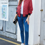 Zeagoo Women's Quilted Bomber Jacket Casual Coat