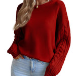 Zeagoo Womens 2023 Fall Sweaters Cute Cable Knit Crewneck Chunky Cozy Long Sleeve Warm Soft Pullover Sweater Tops